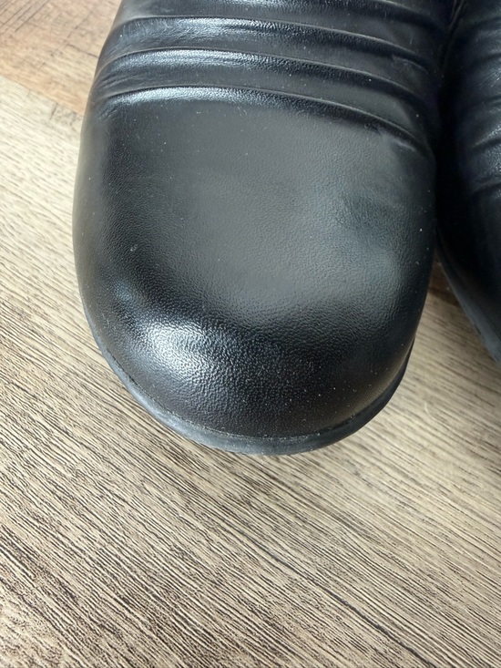 ROCKPORT Black Leather Cobb Hill Adele Shoes Shoeties Ridges Block Heel Size 9 - Picture 14 of 15